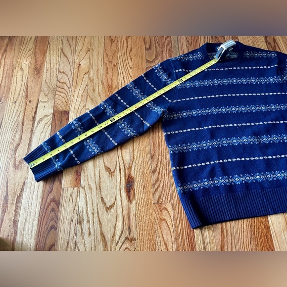Brooks Brothers 100% Wool Sweater Navy Fair Isle - Large - Picture 6 of 9